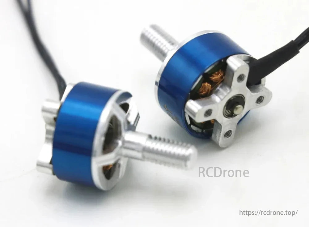 Mitoot R1406 1406 3600KV 2-4S Brushless Motor, Specifications for 4S Lipo motor: M5 shaft diameter, M2 mounting holes, 12mm diameter, 18mm width, and 28.55mm height with a weight of 13.2g.