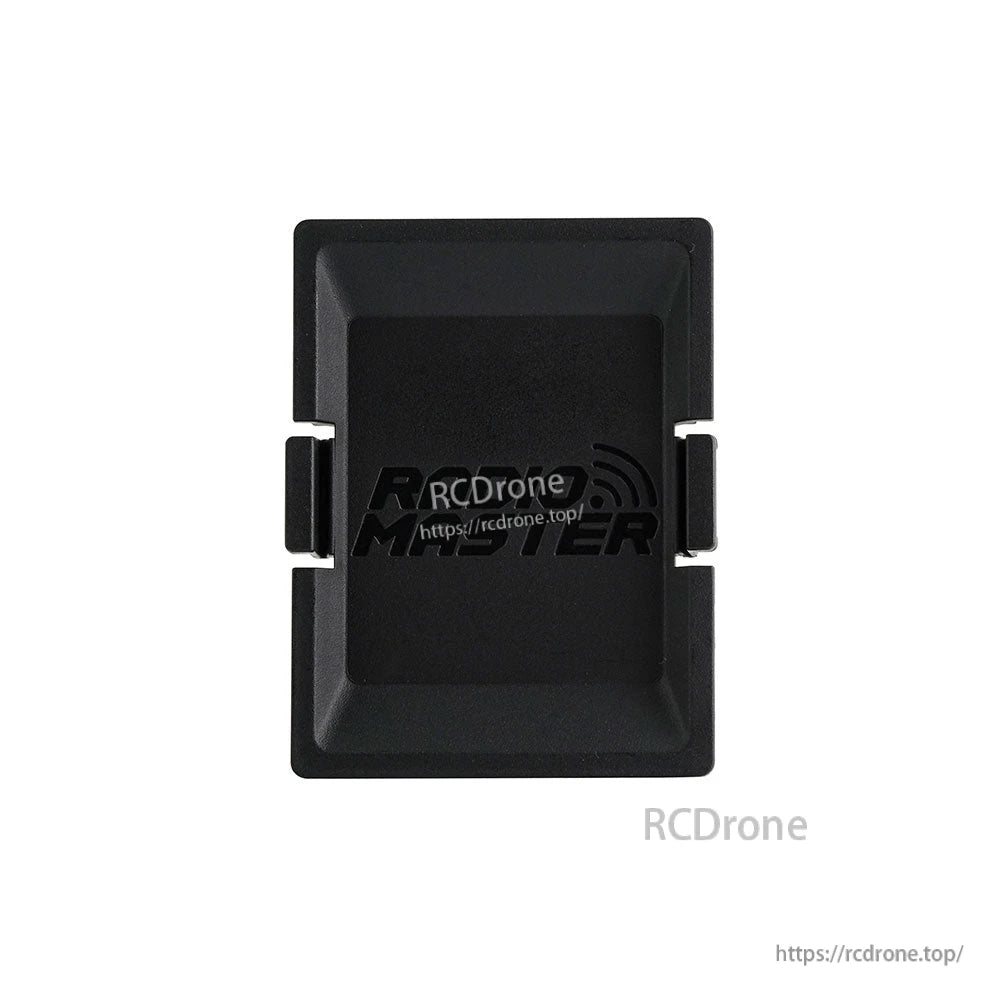 Module Bay Cover front view, black rectangular cover panel with side locking clips