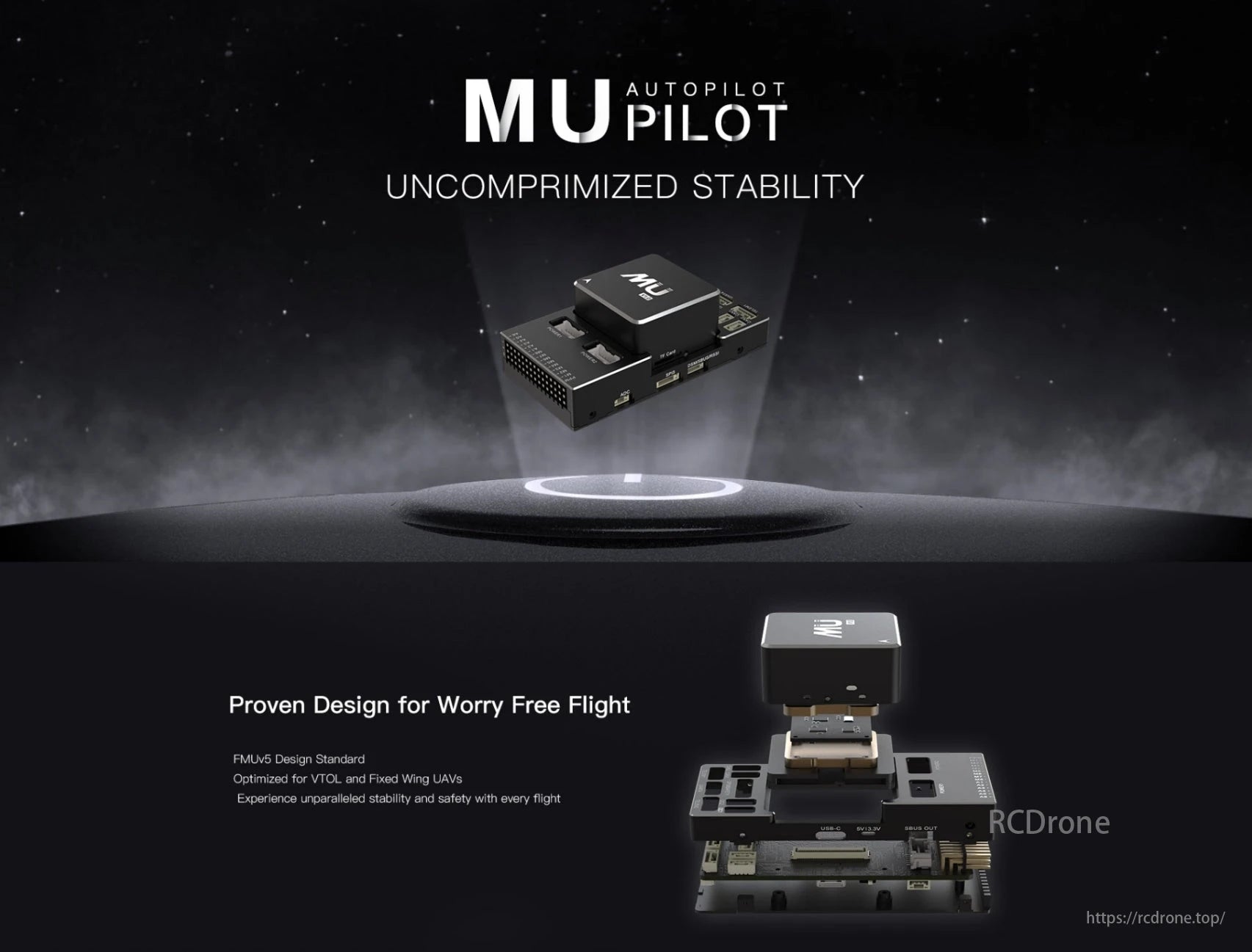 Mugin MuPilot V1.0 Flight Controller, MU Pilot provides stable, reliable flight for VTOL and fixed-wing UAVs with a proven design.