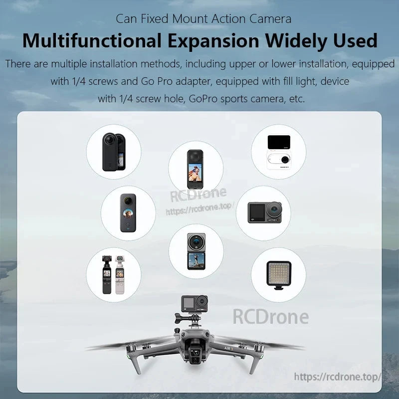 Mount holder for DJI Air 3, supporting various installations and attachments.