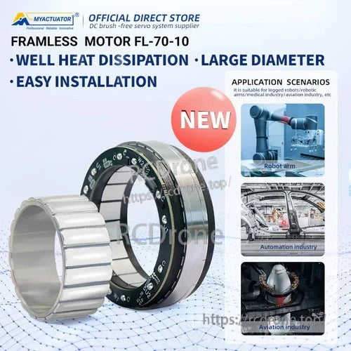 The MyActuator FL-70-10 is a high-performance 48V brushless servo motor with excellent heat dissipation, 3500 RPM, 0.55N·m torque, and sensors for precision. Ideal for robotics, automation, and aviation in demanding environments.