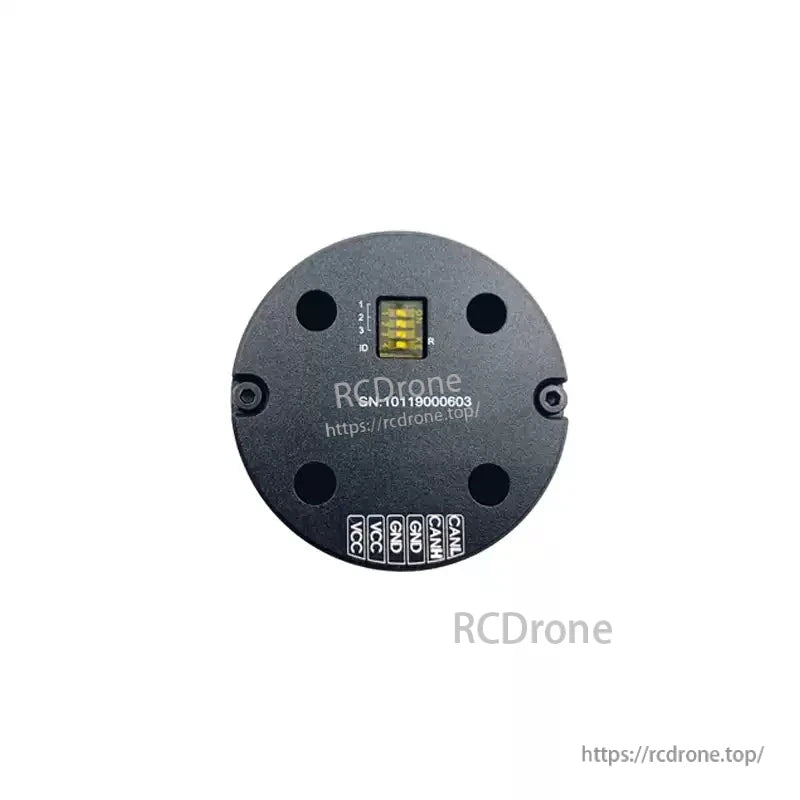 MyActuator L-4010-22T servo motor: 24V, 0.15N·m torque, 1120RPM, for robotics, drones, gimbals, LiDAR, includes ID switch and connection pins.