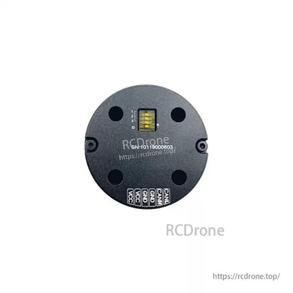 MyActuator L-4010-22T servo motor: 24V, 0.15N·m torque, 1120RPM, for robotics, drones, gimbals, LiDAR, includes ID switch and connection pins.