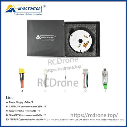 Двигун гармонічного з'єднання MyActuator RH-20, передавальне число 100:1, піковий момент 80Н·м, EtherCAT і CAN Bus, подвійний 17-бітний енкодер
