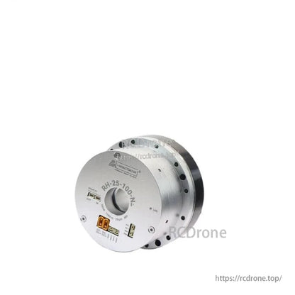 MyActuator RH-25-100 harmonic actuator 48V, angled view with connector block and status labels