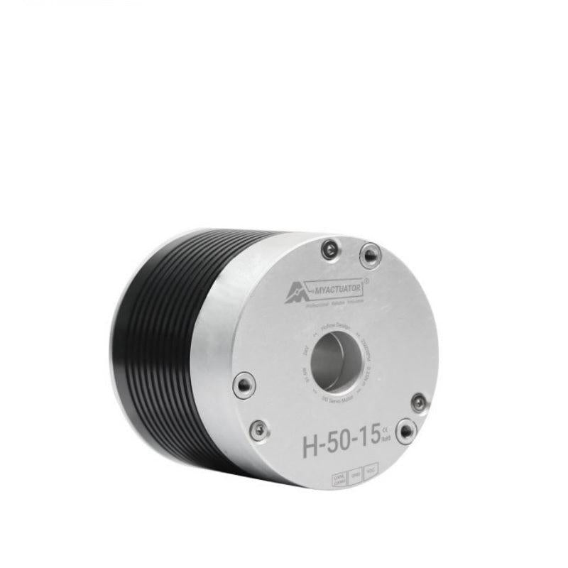 MyActuator RMD-H-50-15 24V CAN bus motor, angled view showing front face and center bore