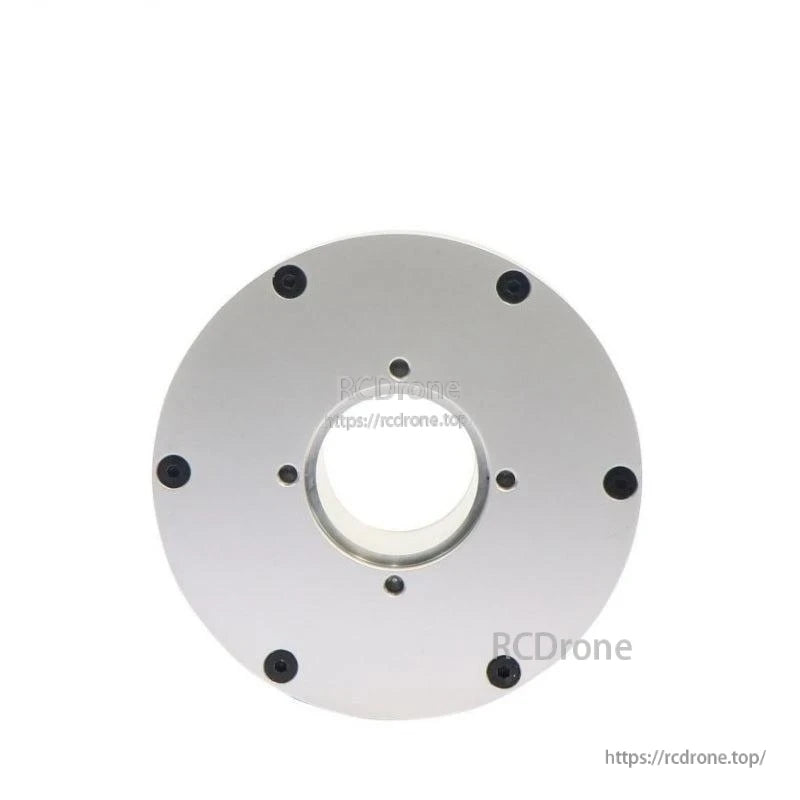 Rear mounting face view with hollow bore and bolt pattern around the perimeter