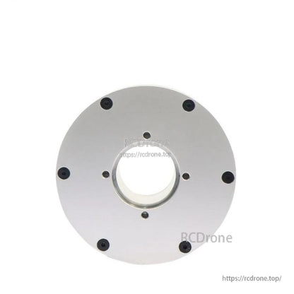 Rear mounting face view with hollow bore and bolt pattern around the perimeter
