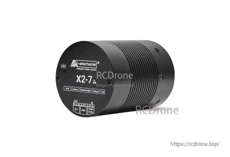 MyActuator X2-7 is a 7N·m, 24V servo motor with dual encoders and CAN/EtherCAT communication.