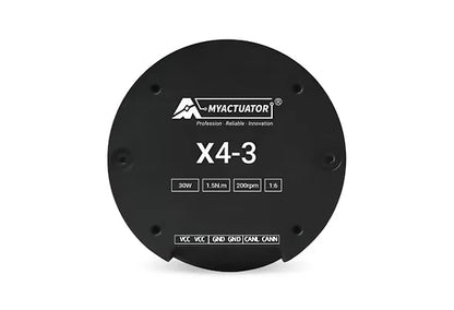MyActuator X4-3 is a 30W, 1.5N·m, 200rpm motor with CAN BUS communication.