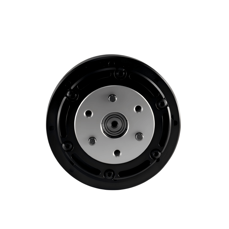 RMD-X6-40 geared servo motor front output face with mounting holes and centered shaft/bearing