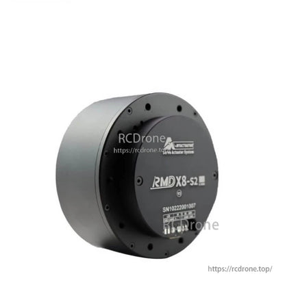 Angled perspective view of RMD-X8-S2 servo actuator housing and top cover
