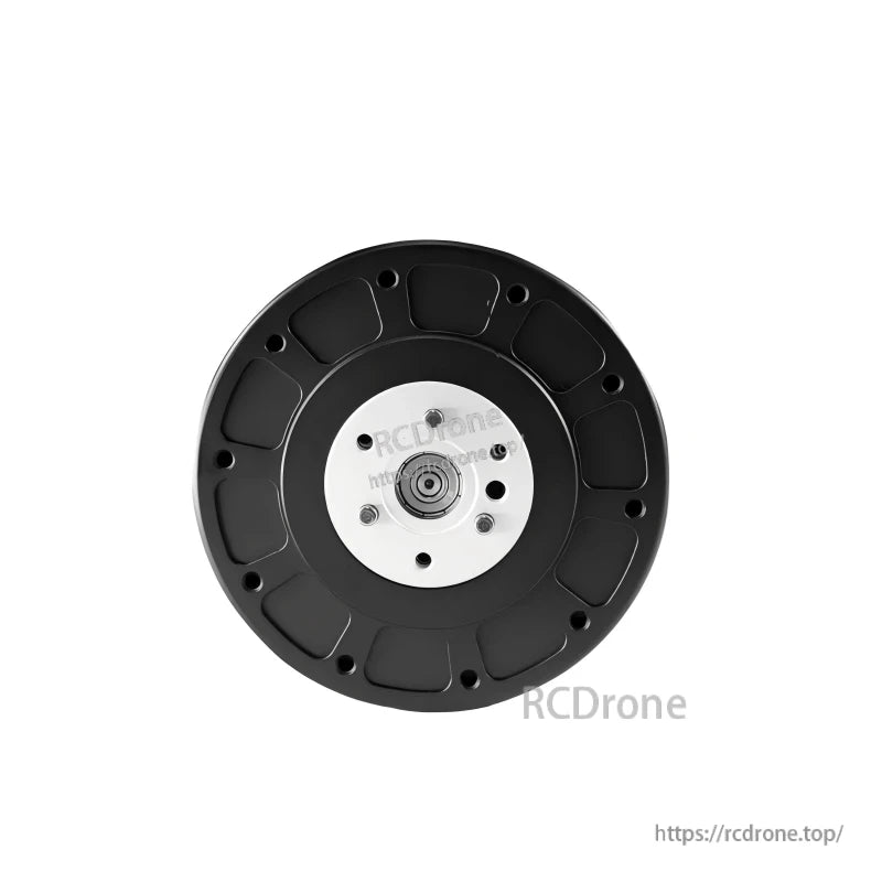 Rear/output side of RMD X8 V2 actuator showing central shaft hub and bolt pattern on the faceplate