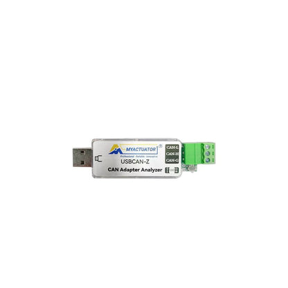 USBCAN-Z CAN adapter analyzer top view, label and CAN-L CAN-H CAN-G screw terminal block