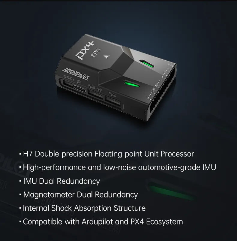 SIYI N7 Autopilot Flight Controller, Advanced Inertial Measurement Unit (IMU) for precise navigation with noise reduction, redundancy, and shock absorption.