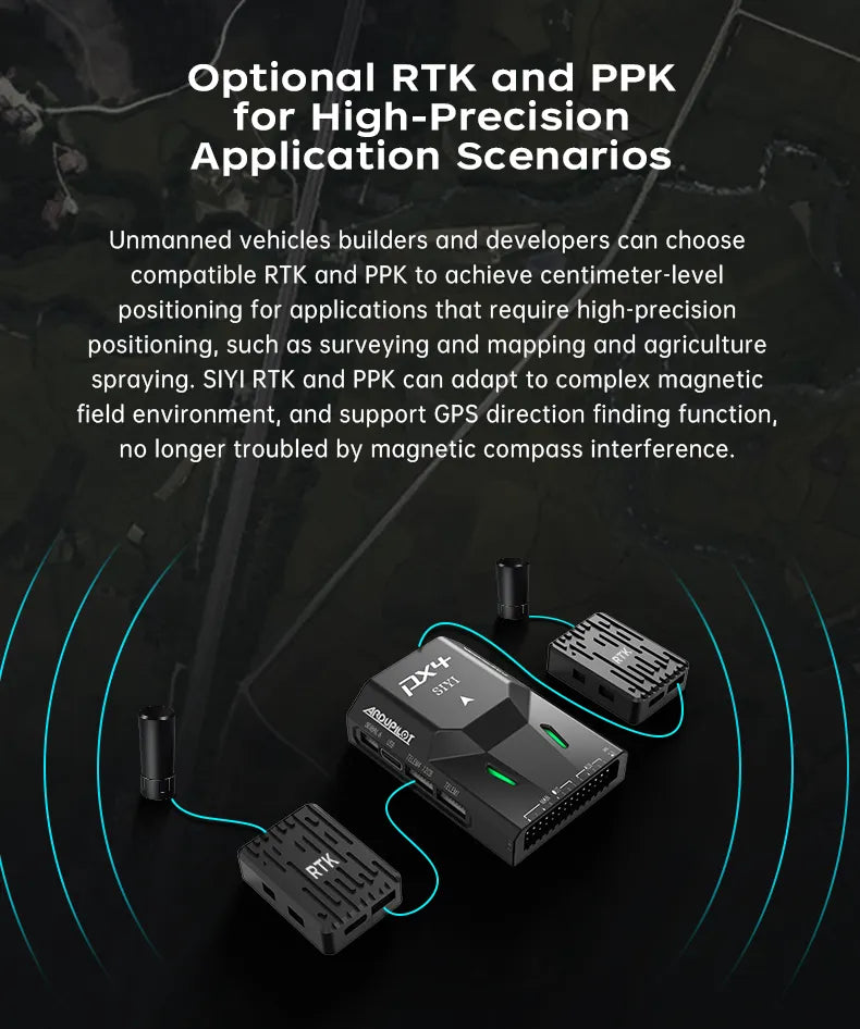 SIYI N7 Autopilot Flight Controller, Autopilot flight controller for precision applications like surveying, mapping, and agriculture spraying, with RTK/PPK and GPS support.