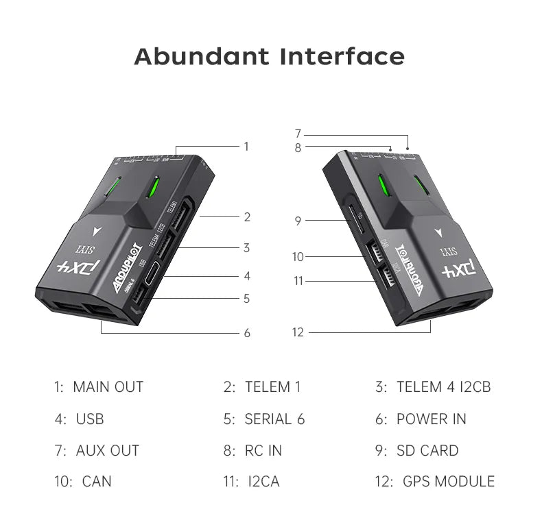 SIYI N7 Autopilot Flight Controller: specifications and features for aircraft control, including sensors, interfaces, and power management.