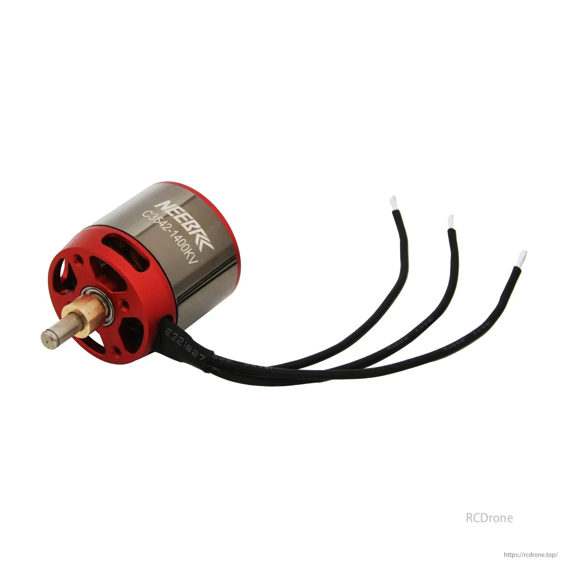 NEEBRC C3542-1400KV brushless motor for fixed-wing FPV racing drones, quadcopters, and airplanes, featuring three black wires.