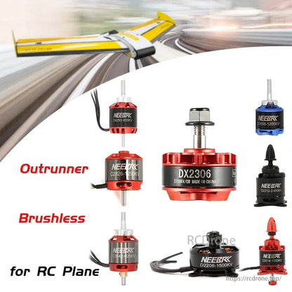 NEEBRC outrunner brushless motors, like D4250-800KV and C2826-1290KV, offer high performance for RC planes, drones, and quadcopters with durable construction and efficient operation.