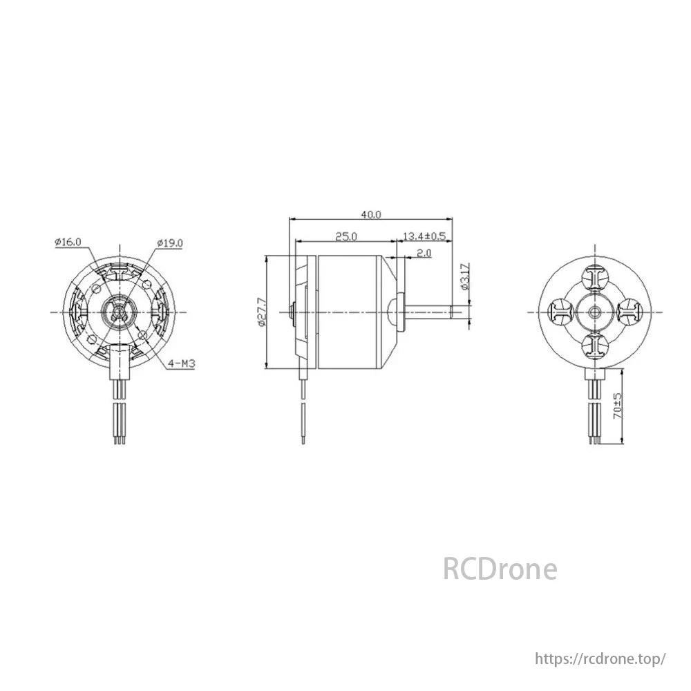 NEEBRC Outrunner FPV Motor, Brushless motor for fixed-wing FPV racing drone quadcopter airplane