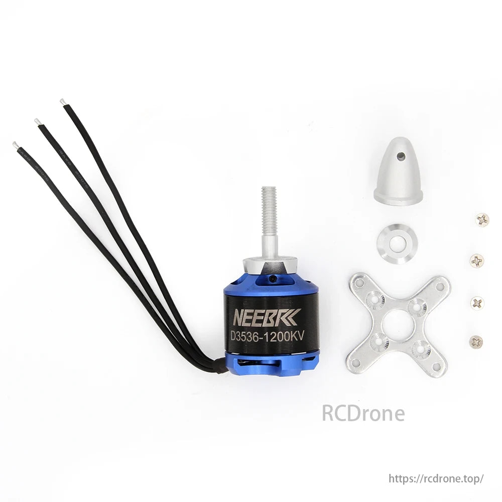 NEEBRC Outrunner FPV Motor, The product features high-quality materials including Japanese ball bearings, Kawasaki stator steel, and oxygen-free copper wires, with a CNC-machined aluminum case.