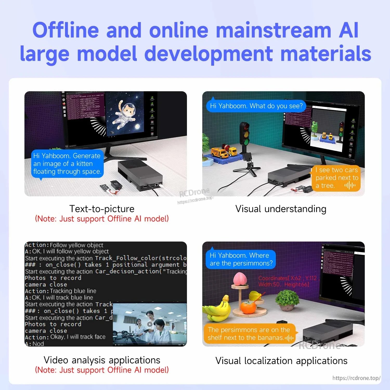 AI large model development examples: text-to-picture, visual understanding, video analysis, localization