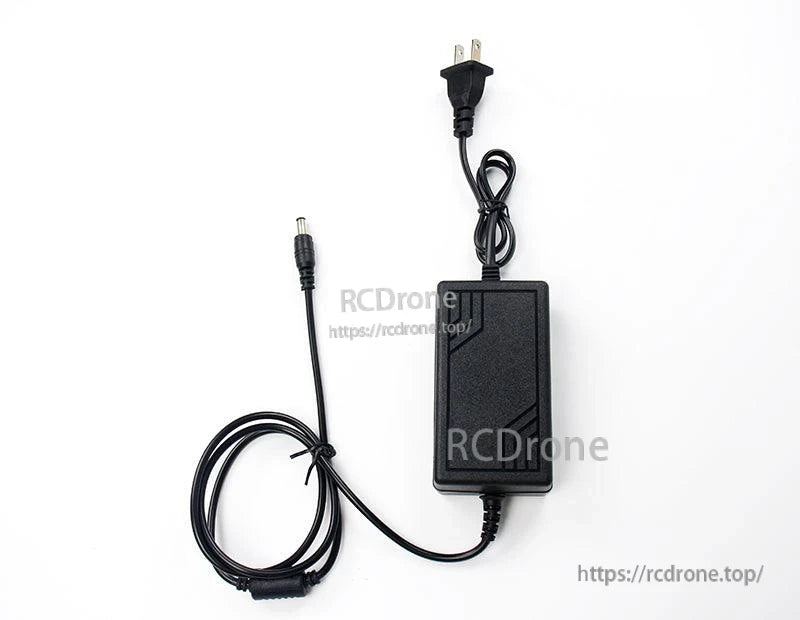 Top-down view of NVIDIA Jetson Nano 5V 4A DC power adapter, US plug and long cable