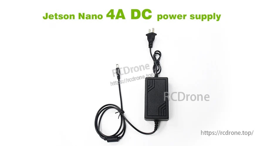 NVIDIA Jetson Nano 5V 4A DC power adapter with US plug and 5.5 x 2.5 mm barrel connector
