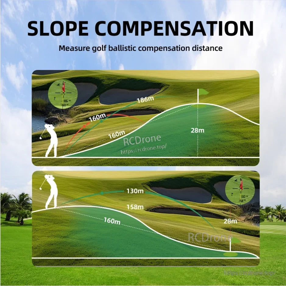 Nohawk 600M Golf Laser, Slope Compensation: Measure golf ballistic distance with precision