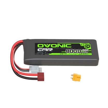 Ovonic 100C 11.1V 8000mAh 3S LiPo battery pack with Deans T plug and balance lead