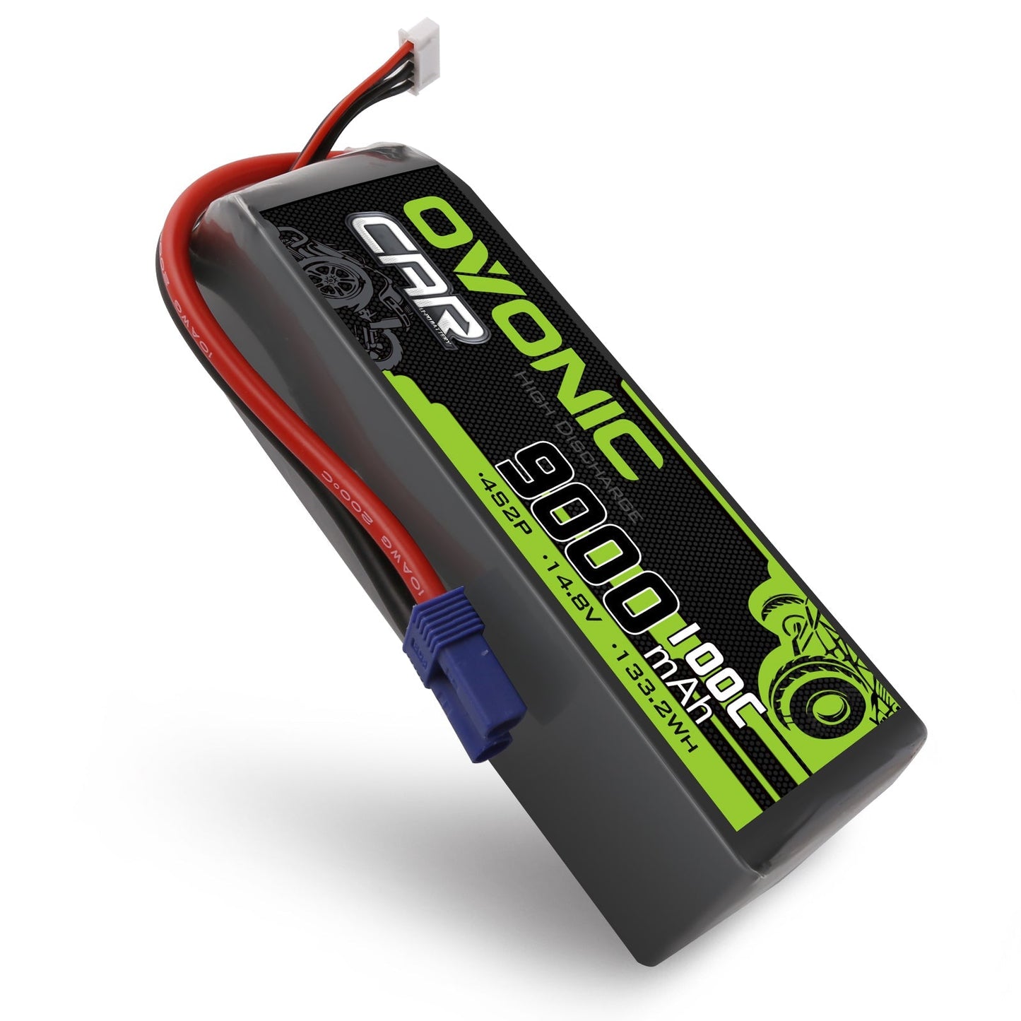 Ovonic 9000mAh 4S 14.8V 100C LiPo battery soft case with EC5 plug and JST-XH balance lead