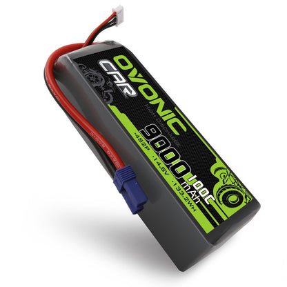Ovonic 9000mAh 4S 14.8V 100C LiPo battery soft case with EC5 plug and JST-XH balance lead