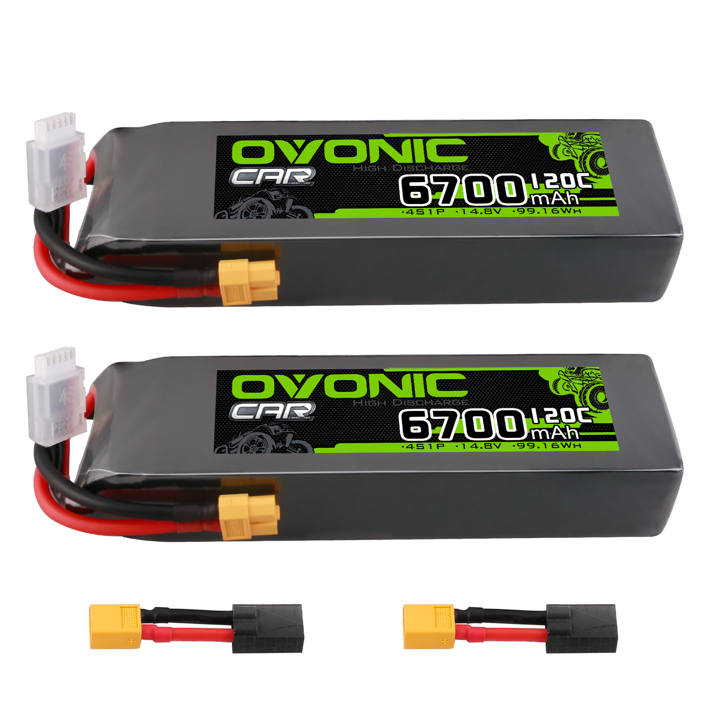 OVONIC 4S Lipo Battery 6700mAh 120C 14.8V with XT60 Plug for 1/8 scale RC Car