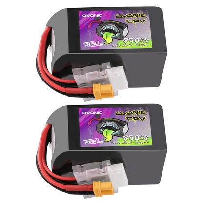 Ovonic Rebel 2.0 6S 850mAh 22.2V LiPo battery 2-pack with XT30 plug and balance lead
