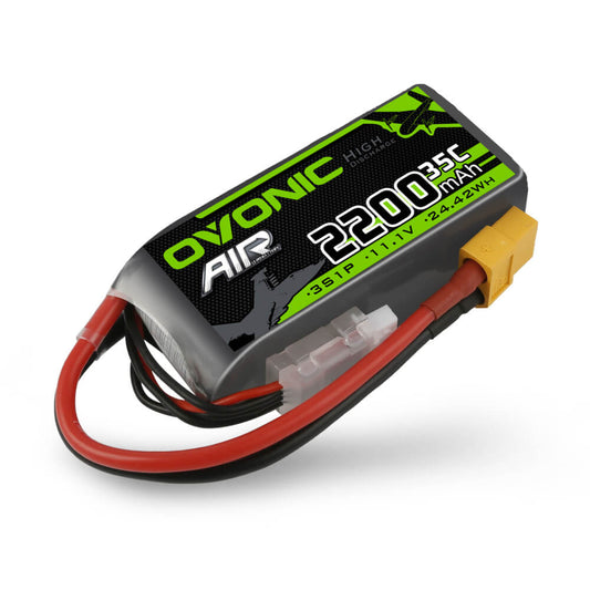 OVONIC AIR 3S 35C 11.1V 2200mAh short LiPo battery pack with XT60 plug and balance lead