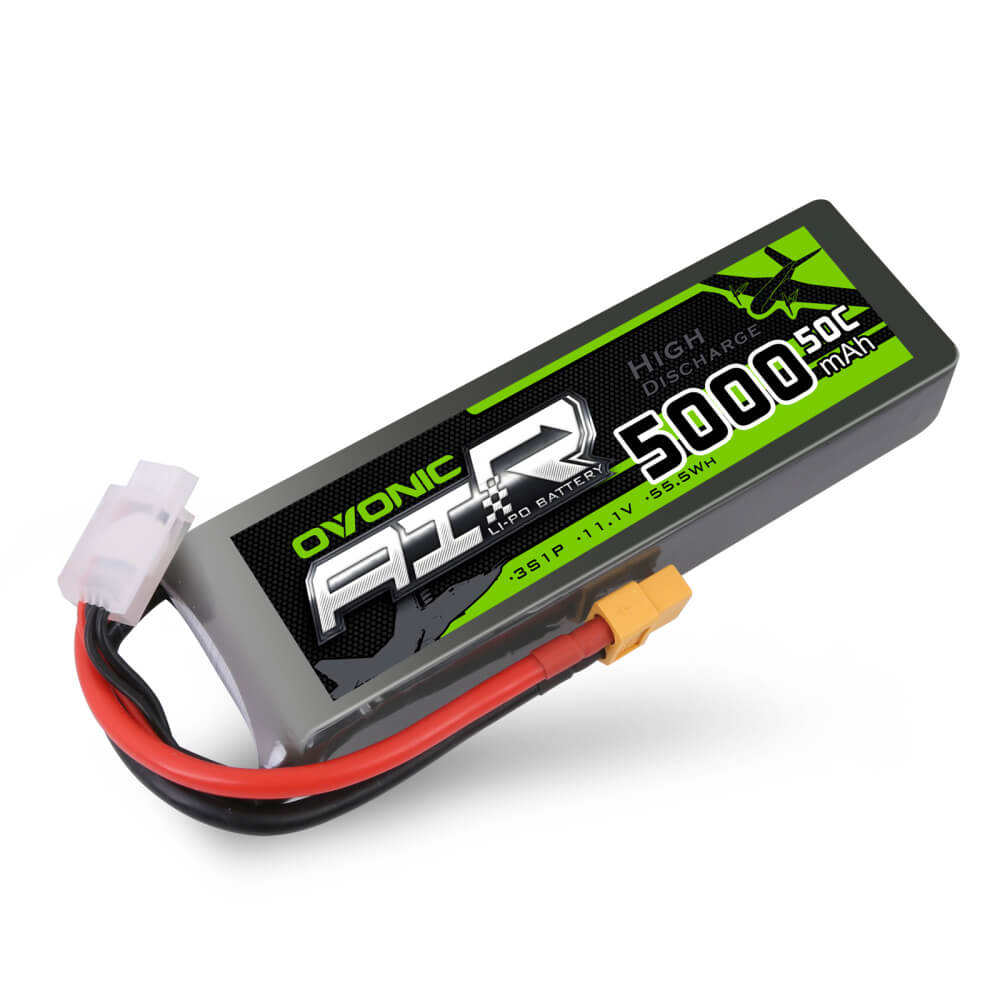 OVONIC 3S 11.1V 5000mAh 50C LiPo Battery pack, soft case with XT60 and balance lead