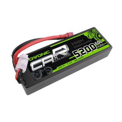 OVONIC 2S 5200mAh 50C 7.4V hardcase LiPo battery with Deans plug and JST-XHR balance lead
