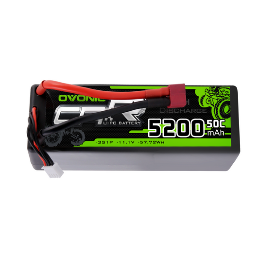 OVONIC 11.1V 5200mAh 50C 3S hardcase LiPo battery with Deans T plug and balance lead