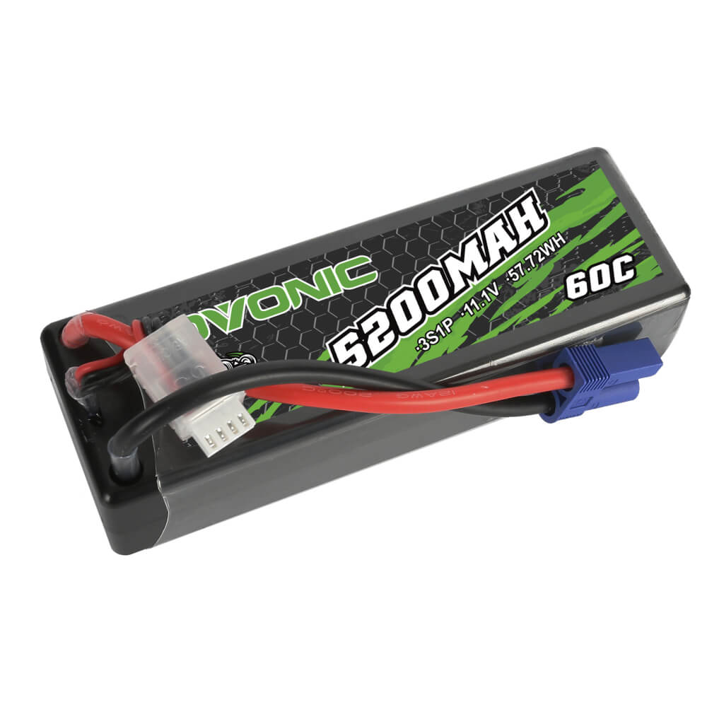 Single Ovonic Rebel 5200mAh 3S 11.1V 60C hardcase LiPo battery with EC5 plug and balance lead