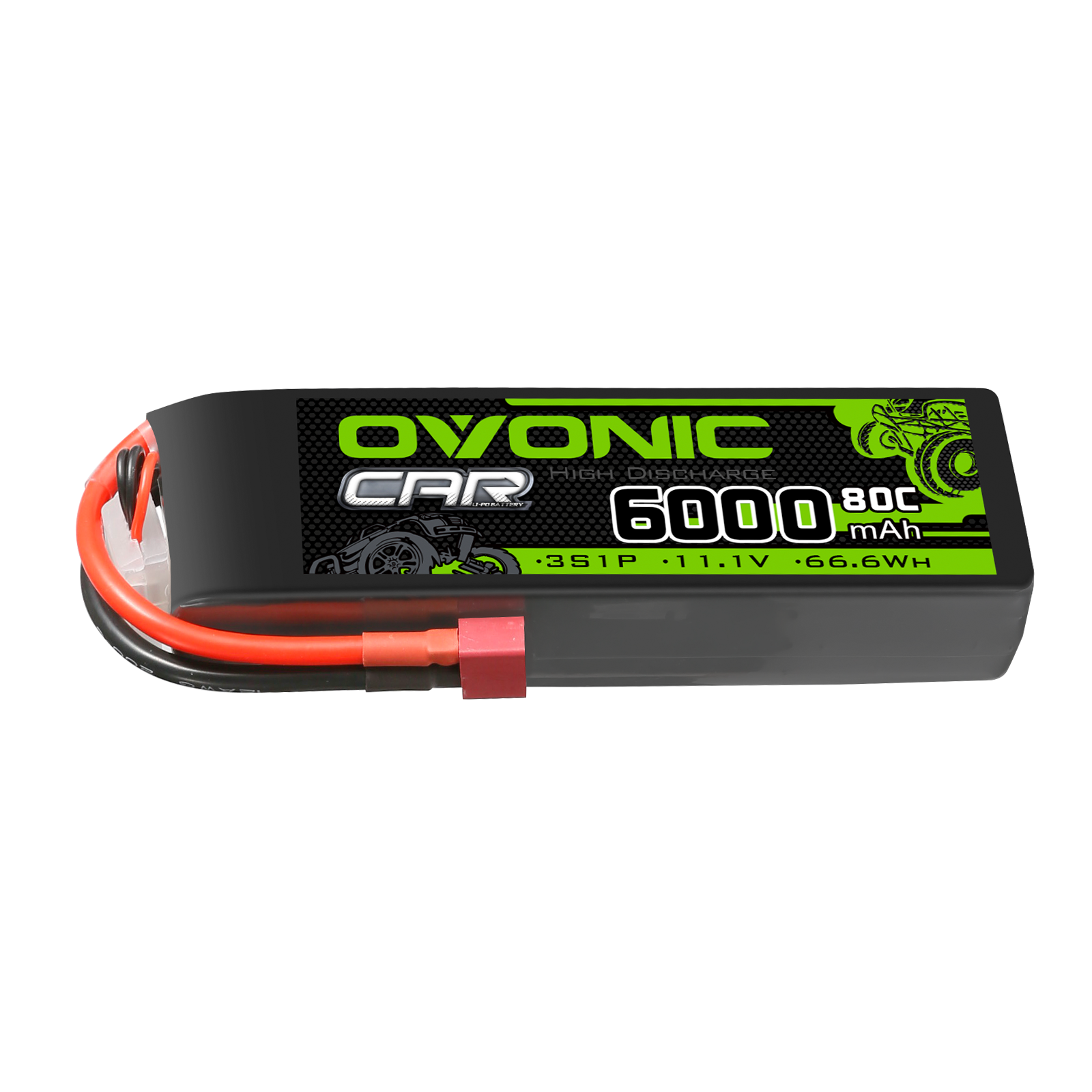 OVONIC 3S LiPo battery pack 6000mAh 11.1V 80C softcase with Deans T plug lead