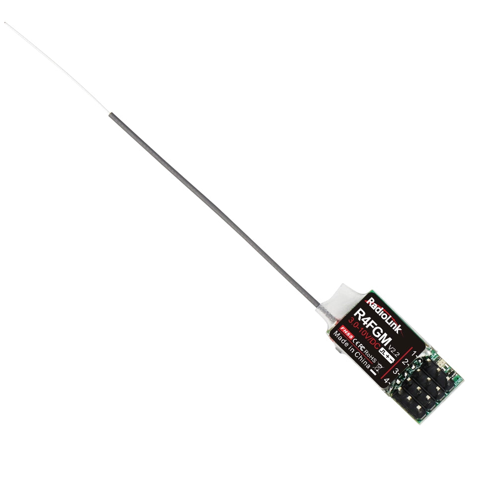 RadioLink R4FGM 4-Channel Mini Receiver with Gyro for 1:28 Mini RC Cars