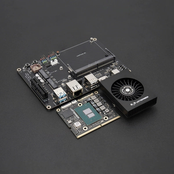 DFRobot LattePanda Mu Kit – x86 Module (N100 8/16GB or i3-N305 16GB), Lite/Full Carrier, 64GB eMMC, Win10/11/Ubuntu