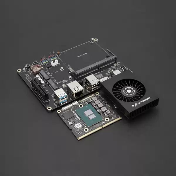 DFRobot LattePanda Mu Kit – x86 Module (N100 8/16GB or i3-N305 16GB), Lite/Full Carrier, 64GB eMMC, Win10/11/Ubuntu