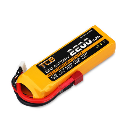 TCB 2S/3S/4S/5S/6S 2200mAh 25C LiPoバッテリー JSTバランスプラグ付き & RCモデル用カスタム放電コネクタ