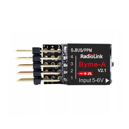 RadioLink Byme-A Flight Controller, RadioLink Byme-A V2.1 flight controller for fixed-wing aircraft offers 6 flight modes, vertical support, and S.BUS/PPM input (5-6V).