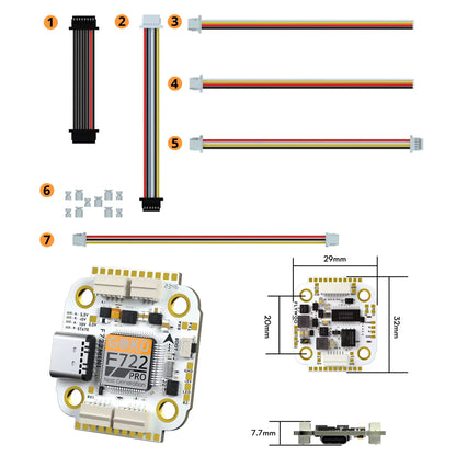 FLYWOO GOKU F722 PRO मिनी V2 20x20 फ्लाइट कंट्रोलर प्लग&Pले O4 / O4 प्रो, STM32F722, 16MB ब्लैकबॉक्स