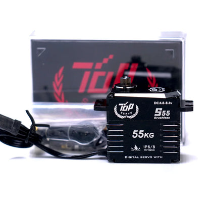 TopServo S Series S12 S16 S35 S45 S55 8.4V Brushless Waterproof Servo 13-60kg 25T Titanium/Stainless Steel Gear