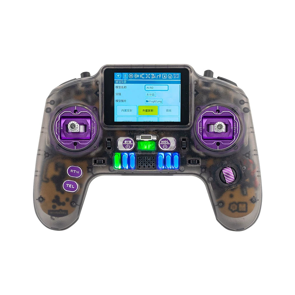 HelloRadioSky V12 Remote Controller Shell Case Set with Upper/Lower Housing and Grip Rubber, No Screws