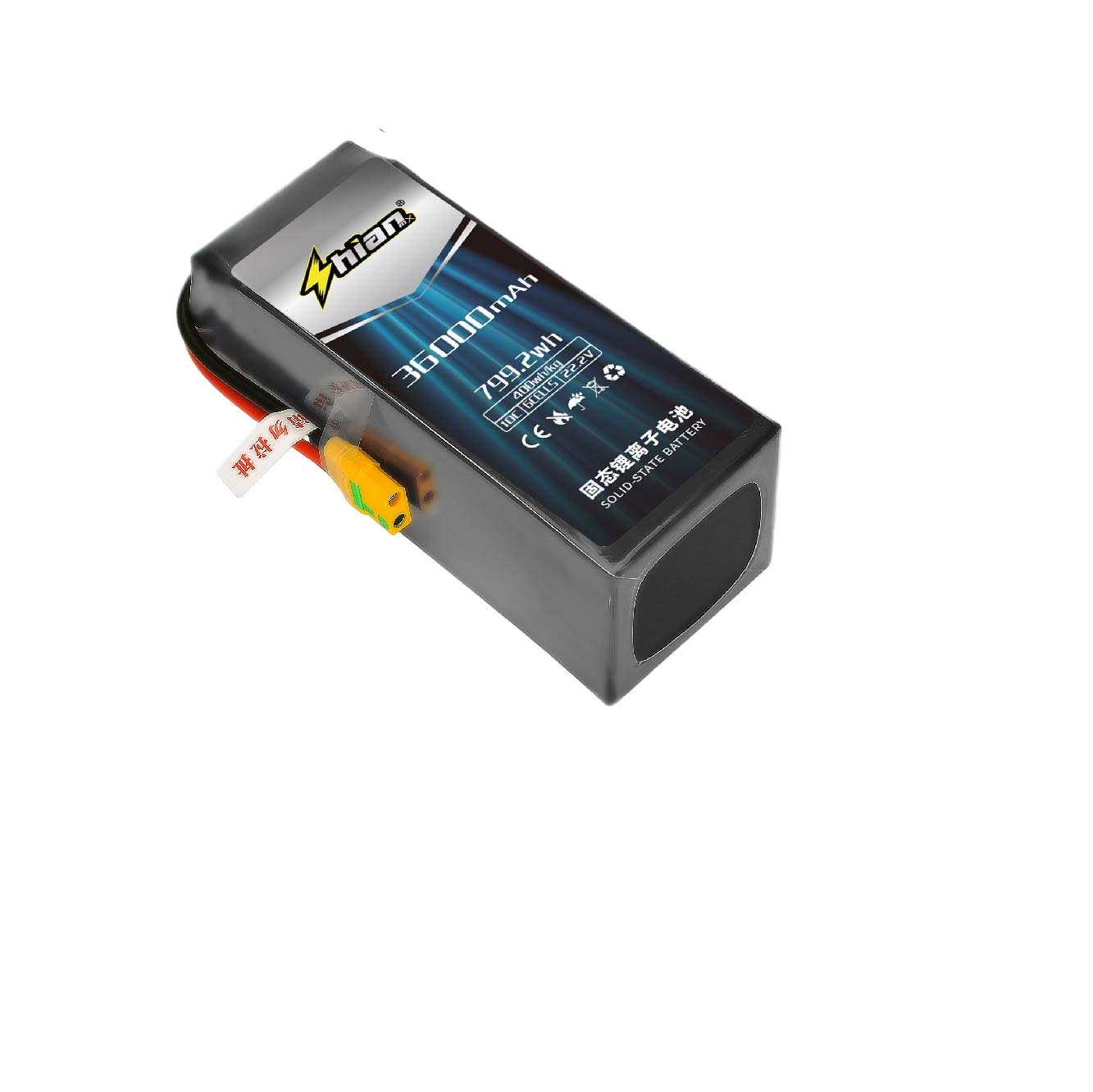 ShiAnMx 6S / 12S / 14S 36000mAh 10C 400Wh/kg 고밀도 고체상태 리튬 배터리 - 대형 드론용