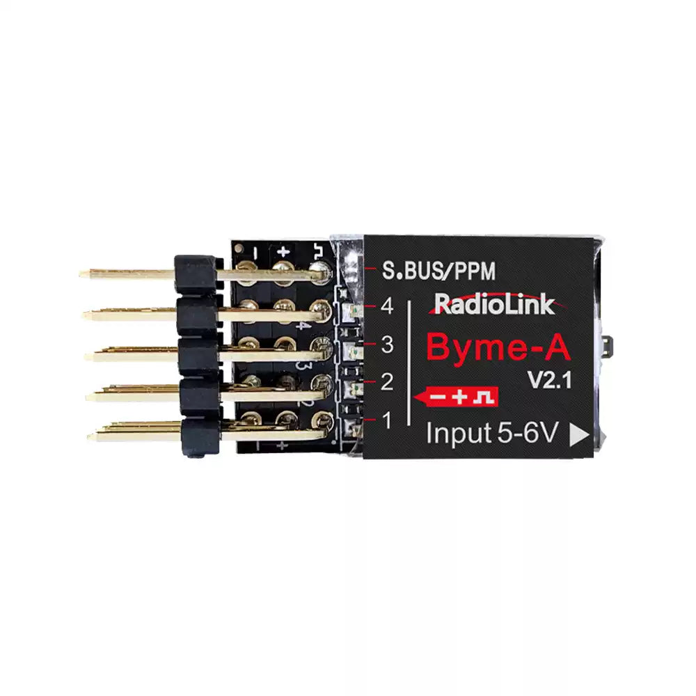 RadioLink Byme-A Flight Controller, RadioLink Byme-A V2.1 flight controller for fixed-wing aircraft offers 6 flight modes, vertical support, S.BUS/PPM input, and operates on 5-6V power.